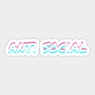 Anti Social Vaporwave Aesthetic Glitch Art Gift Sticker